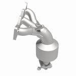 MagnaFlow 452025 carb manifold converter, side view of the turntable spin