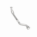 MagnaFlow 49731 oem grade direct-fit catalytic converter, rear three-quarter view of the turntable spin