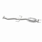 MagnaFlow 441672 carb direct-fit catalytic converter, opposite rear three-quarter view of the turntable spin
