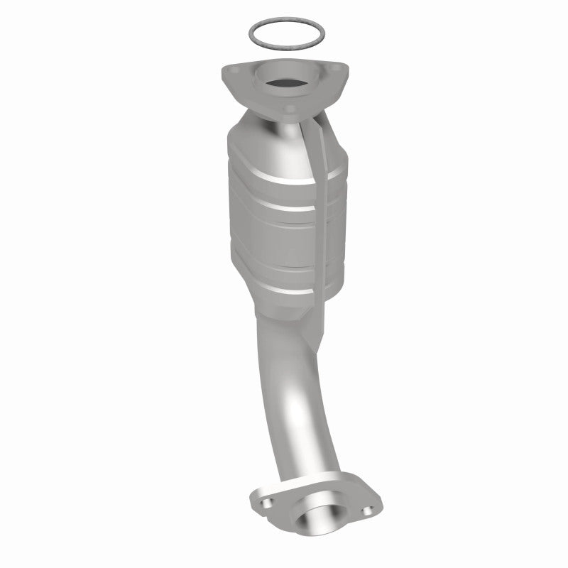 MagnaFlow 23112 hm grade direct-fit catalytic converter, rear three-quarter view of the turntable spin