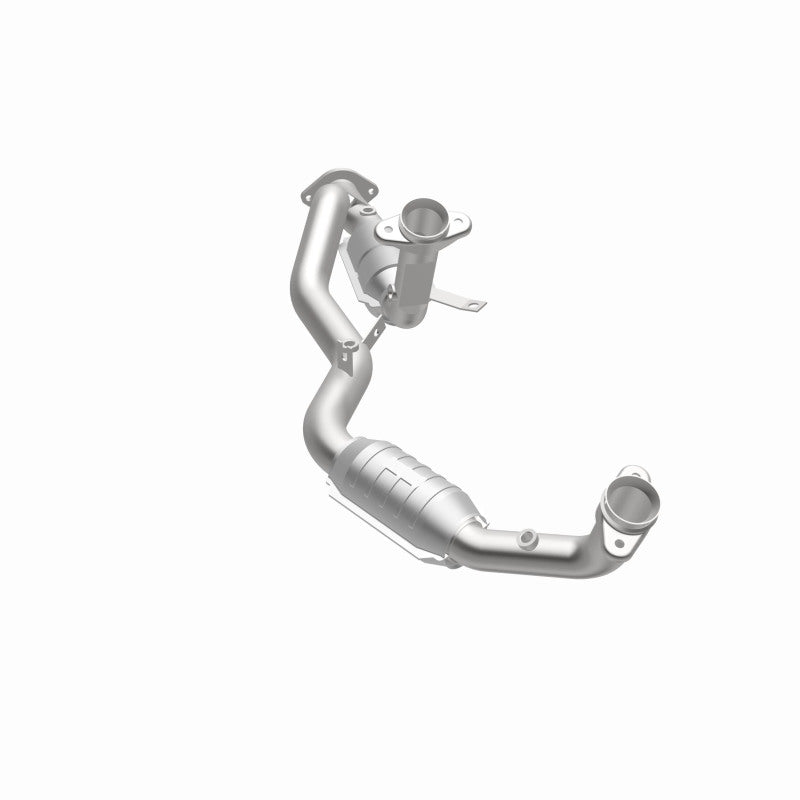 MagnaFlow 444033 carb direct-fit catalytic converter, opposite side view of the turntable spin