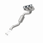 MagnaFlow 49771 oem grade manifold converter, rear view of the turntable spin
