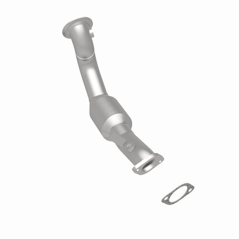 MagnaFlow 49766 oem grade direct-fit catalytic converter, rear three-quarter view of the turntable spin