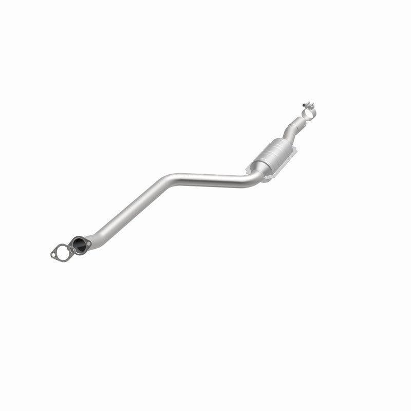 MagnaFlow 52480 oem grade direct-fit catalytic converter, opposite front three-quarter view of the turntable spin