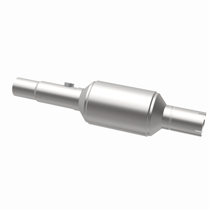 MagnaFlow 4451226 carb direct-fit catalytic converter, opposite rear three-quarter view of the turntable spin
