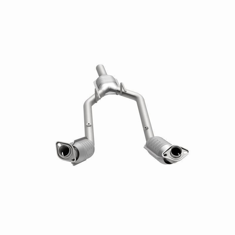 MagnaFlow 444080 carb direct-fit catalytic converter, opposite side view of the turntable spin