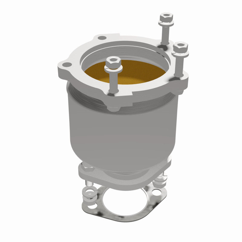 MagnaFlow 49310 oem grade direct-fit catalytic converter, opposite side view of the turntable spin