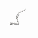 MagnaFlow 5551510 carb direct-fit catalytic converter, opposite front three-quarter view of the turntable spin