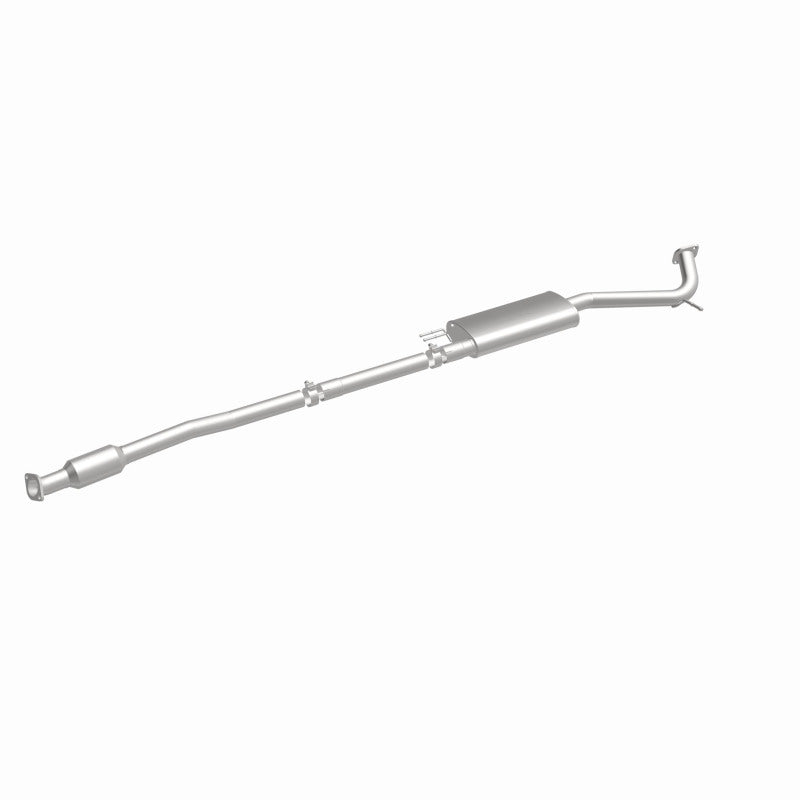 MagnaFlow 23-140 oem grade direct-fit catalytic converter, front three-quarter view of the turntable spin