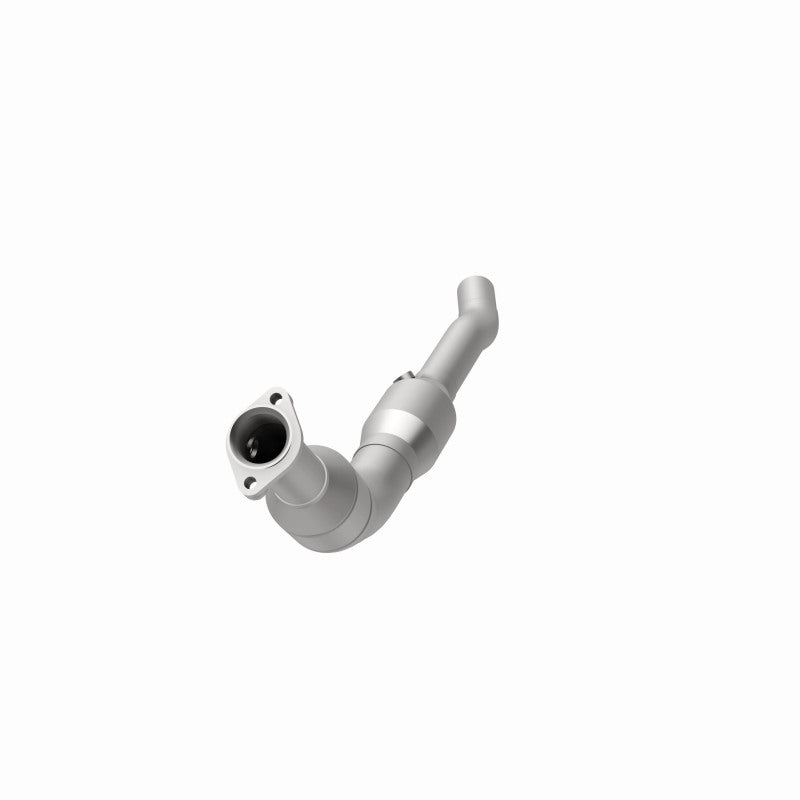 MagnaFlow 93687 hm grade direct-fit catalytic converter, opposite rear three-quarter view of the turntable spin