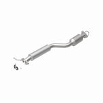 MagnaFlow 5461150 carb direct-fit catalytic converter, rear view of the turntable spin