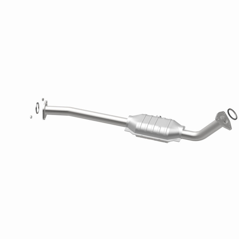 MagnaFlow 24481 hm grade direct-fit catalytic converter, opposite rear three-quarter view of the turntable spin