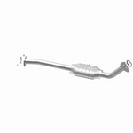 MagnaFlow 24481 hm grade direct-fit catalytic converter, opposite rear three-quarter view of the turntable spin