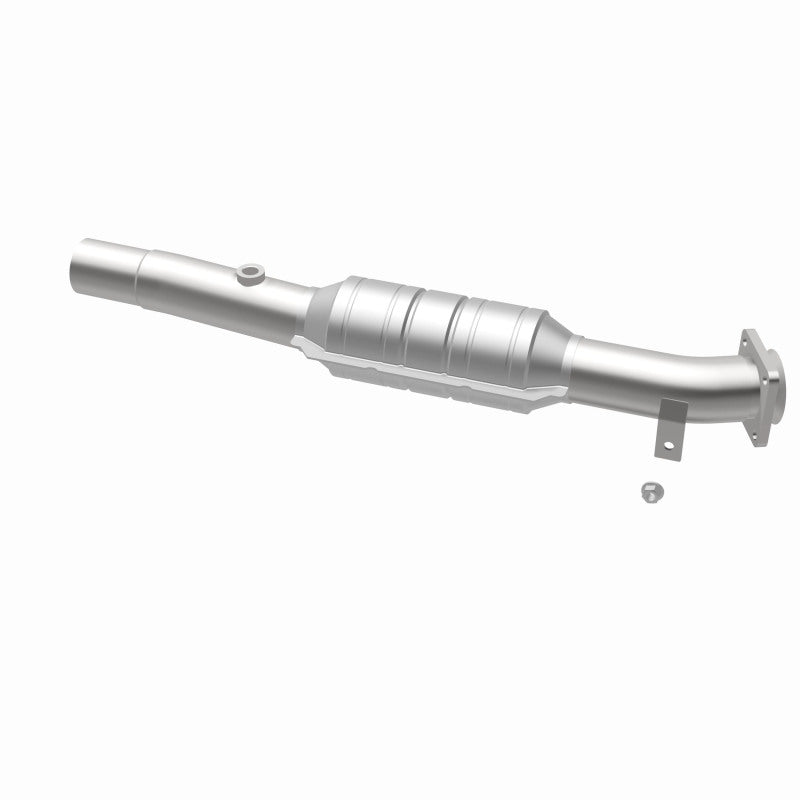 MagnaFlow 51084 oem grade direct-fit catalytic converter, opposite rear three-quarter view of the turntable spin