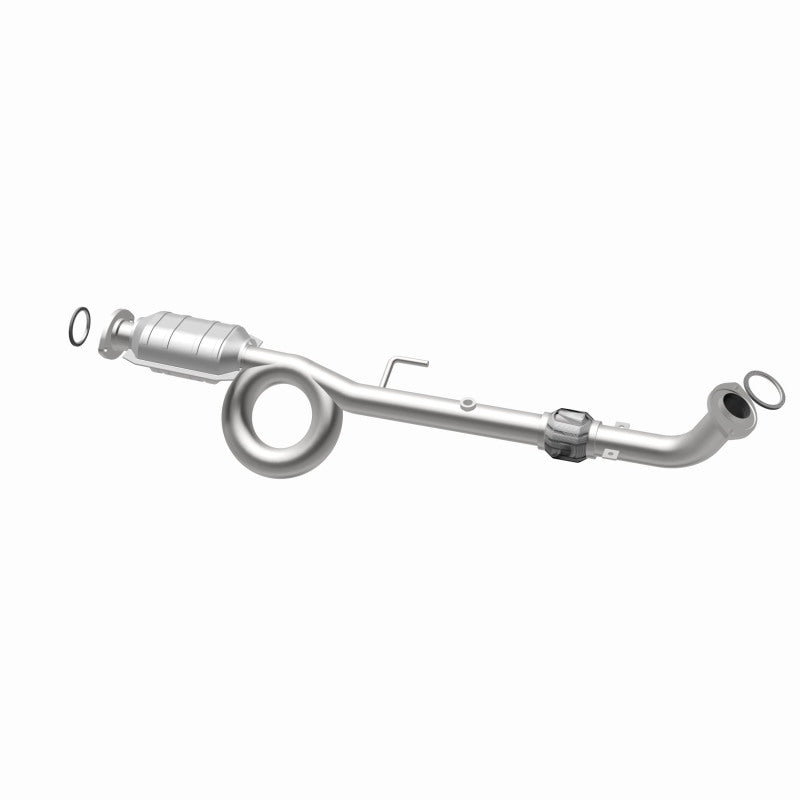 MagnaFlow 24435 hm grade direct-fit catalytic converter, opposite rear three-quarter view of the turntable spin