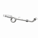 MagnaFlow 24435 hm grade direct-fit catalytic converter, opposite rear three-quarter view of the turntable spin