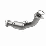 MagnaFlow 93258 hm grade direct-fit catalytic converter, opposite rear three-quarter view of the turntable spin