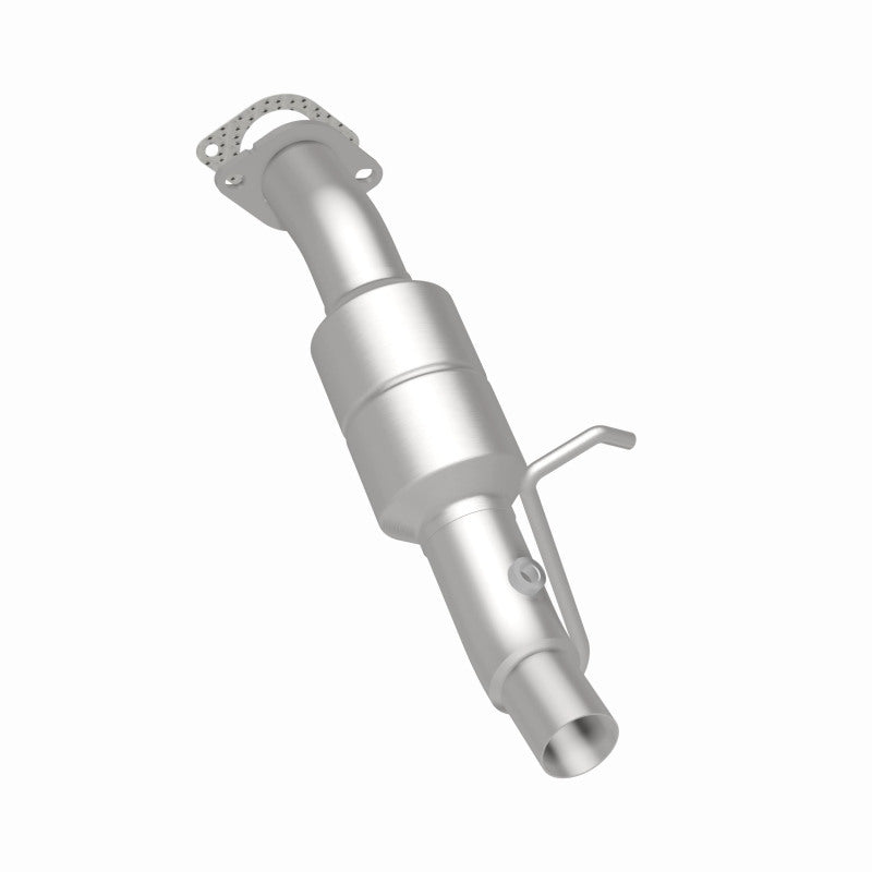 MagnaFlow 4551006 carb direct-fit catalytic converter, rear three-quarter view of the turntable spin