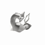 MagnaFlow 551545 carb direct-fit catalytic converter, opposite front three-quarter view of the turntable spin