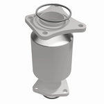MagnaFlow 444032 carb direct-fit catalytic converter, front three-quarter view of the turntable spin