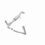 MagnaFlow 49473 oem grade direct-fit catalytic converter, opposite front three-quarter view of the turntable spin