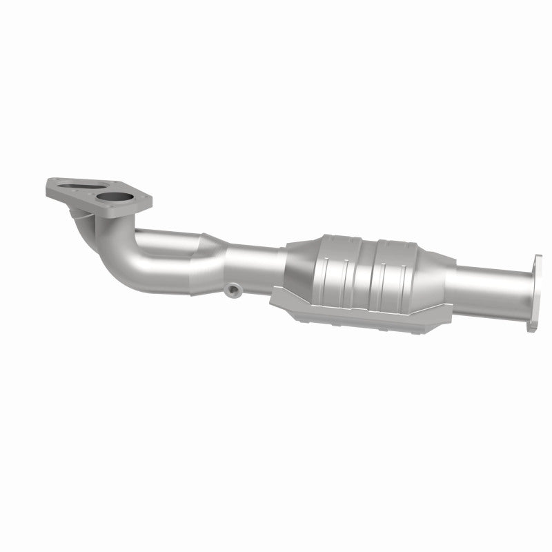 MagnaFlow 23555 epa direct-fit catalytic converter, side view of the turntable spin