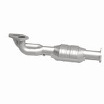 MagnaFlow 23555 epa direct-fit catalytic converter, side view of the turntable spin