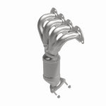 MagnaFlow 5531062 carb manifold converter, front three-quarter view of the turntable spin