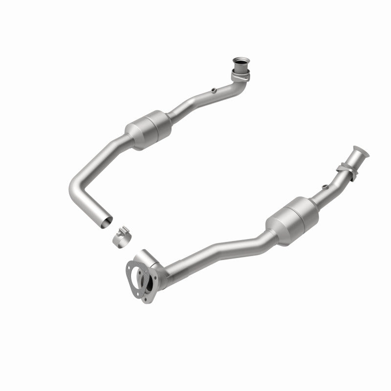 MagnaFlow 447378 carb direct-fit catalytic converter, rear view of the turntable spin