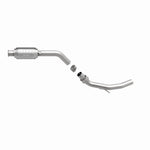 MagnaFlow 49031 oem grade direct-fit catalytic converter, front three-quarter view of the turntable spin