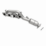 MagnaFlow 5531881 carb manifold converter, side view of the turntable spin