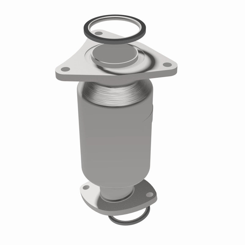 MagnaFlow 49909 oem grade manifold converter, opposite rear three-quarter view of the turntable spin