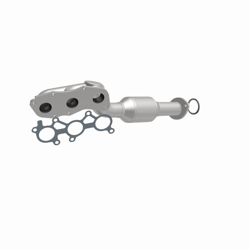 MagnaFlow 49995 oem grade manifold converter, front three-quarter view of the turntable spin