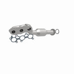 MagnaFlow 49995 oem grade manifold converter, front three-quarter view of the turntable spin