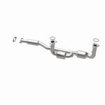 MagnaFlow 27503 hm grade direct-fit catalytic converter, opposite rear three-quarter view of the turntable spin