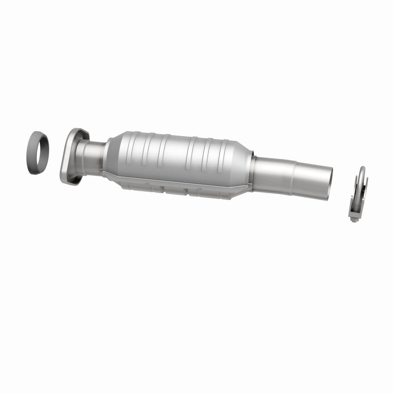 MagnaFlow 49030 oem grade direct-fit catalytic converter, side view of the turntable spin