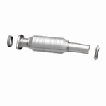 MagnaFlow 49030 oem grade direct-fit catalytic converter, side view of the turntable spin