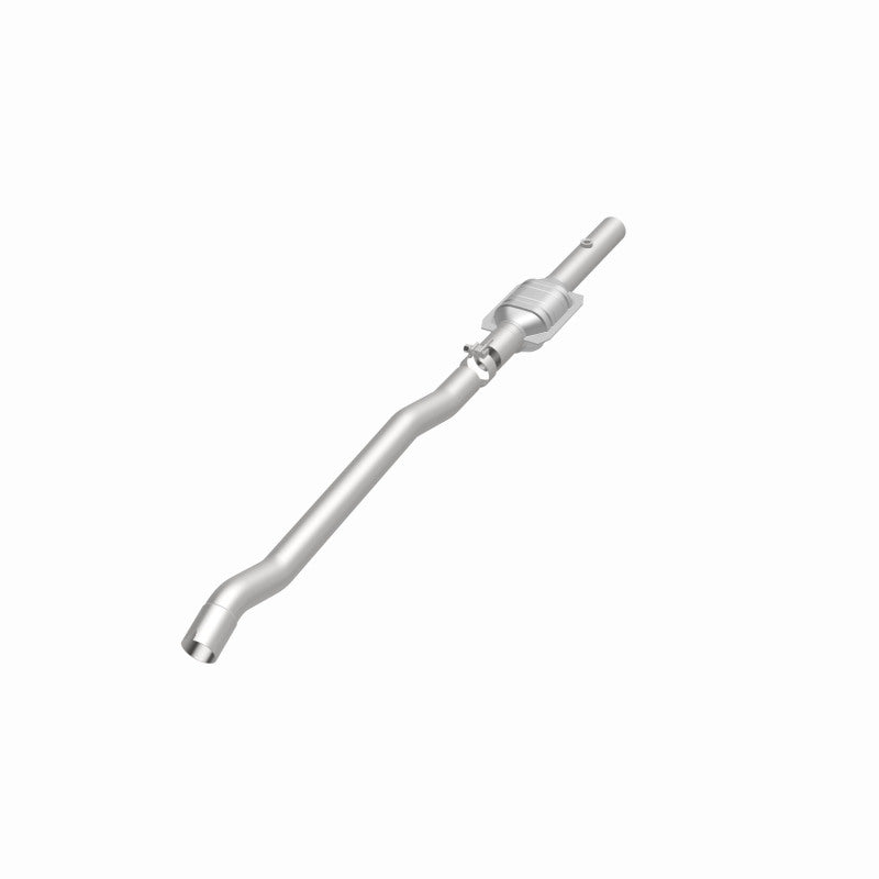 MagnaFlow 23505 hm grade direct-fit catalytic converter, opposite front three-quarter view of the turntable spin