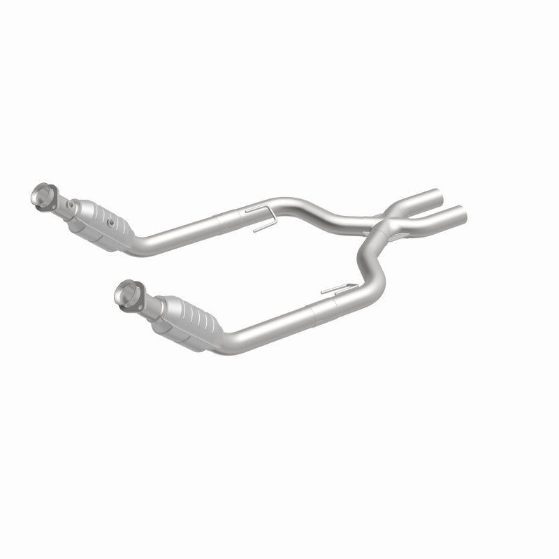 MagnaFlow 15448 epa direct-fit catalytic converter, front three-quarter view of the turntable spin