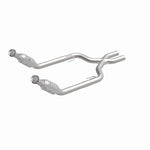 MagnaFlow 15448 epa direct-fit catalytic converter, front three-quarter view of the turntable spin