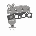MagnaFlow 5531291 carb manifold converter, front three-quarter view of the turntable spin