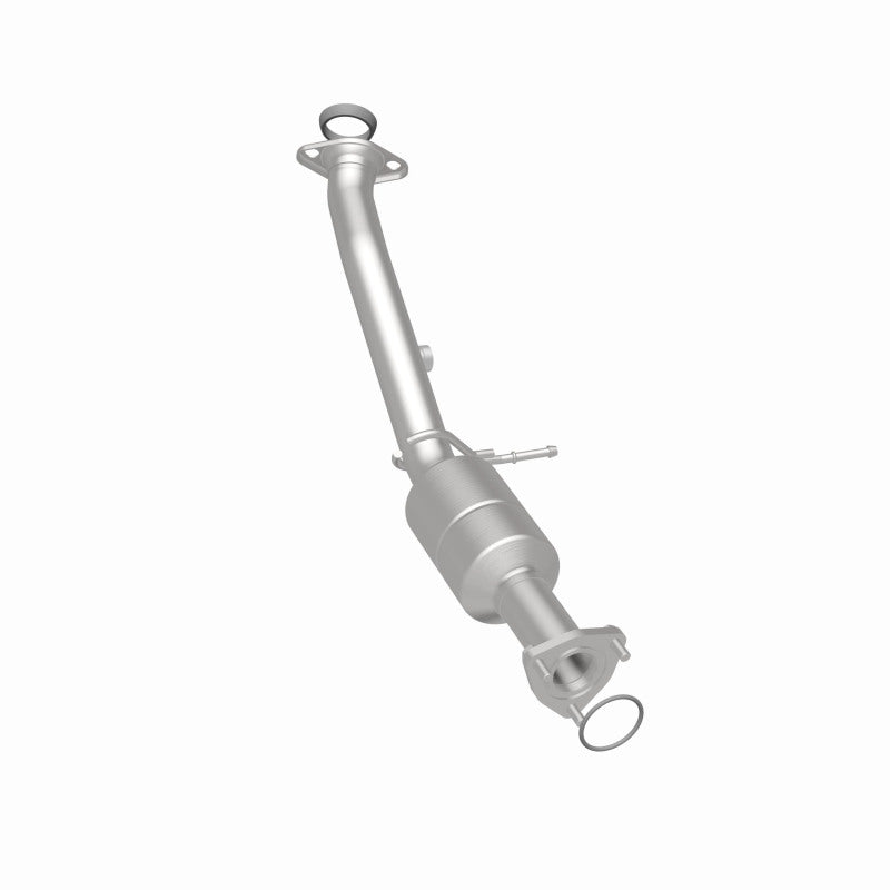 MagnaFlow 52035 oem grade direct-fit catalytic converter, rear three-quarter view of the turntable spin