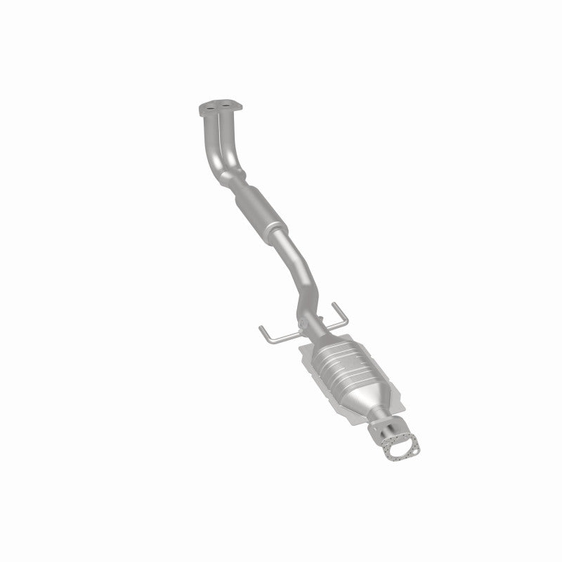 MagnaFlow 52122 oem grade direct-fit catalytic converter, rear three-quarter view of the turntable spin