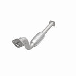 MagnaFlow 23521 hm grade direct-fit catalytic converter, opposite front three-quarter view of the turntable spin