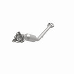 MagnaFlow 5461914 carb direct-fit catalytic converter, opposite front three-quarter view of the turntable spin