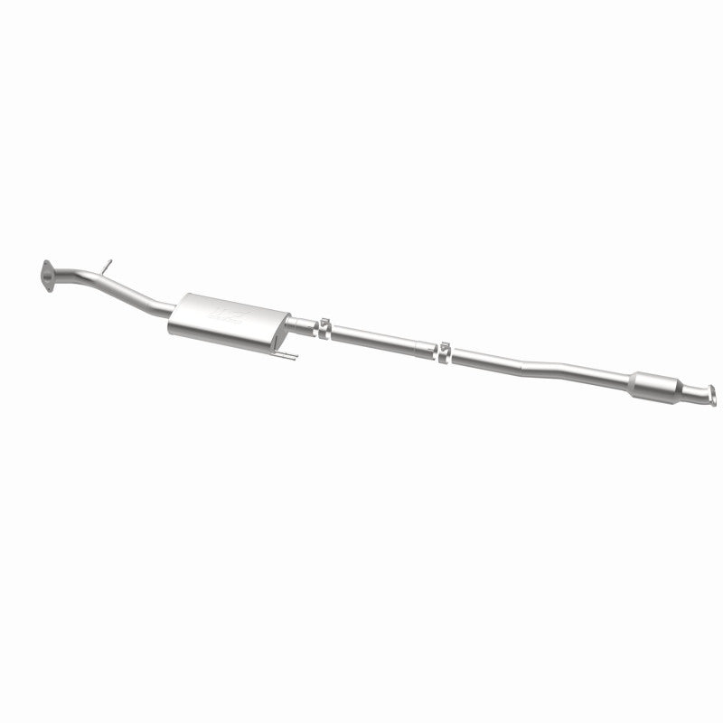 MagnaFlow 23-140 oem grade direct-fit catalytic converter, opposite rear three-quarter view of the turntable spin