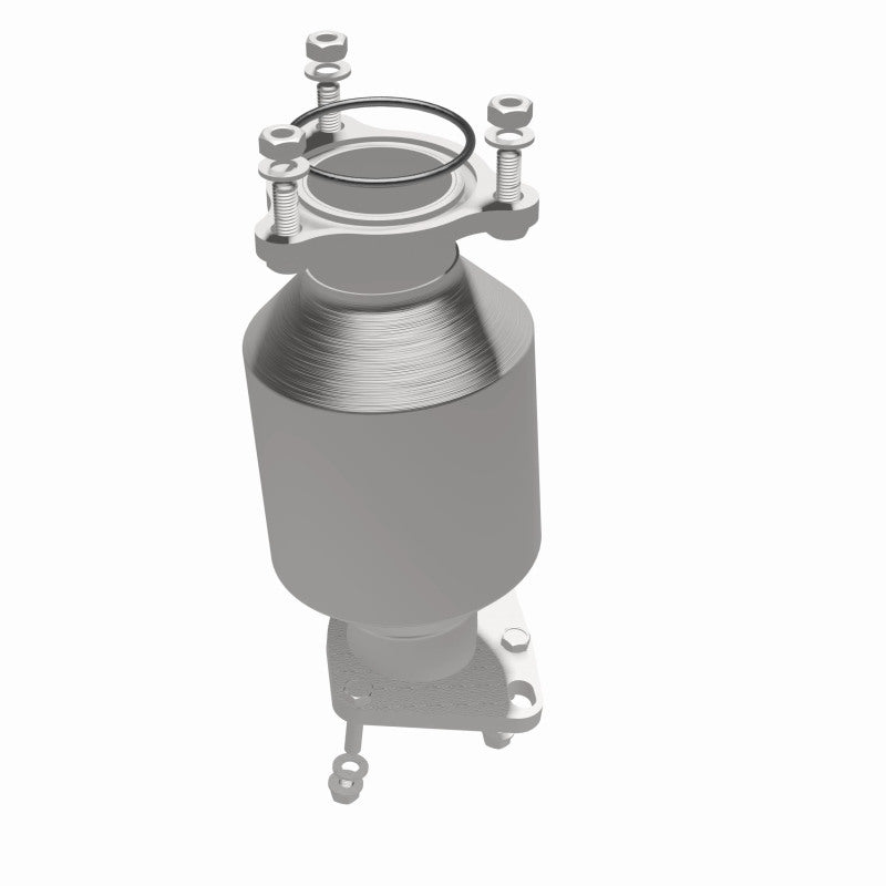 MagnaFlow 5411905 carb direct-fit catalytic converter, opposite side view of the turntable spin