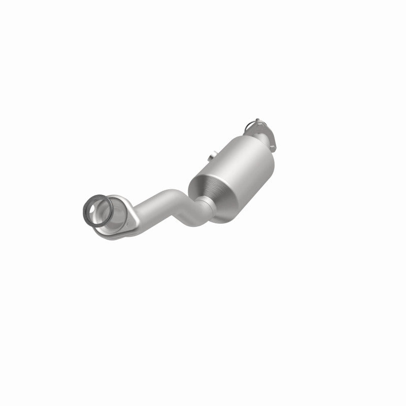 MagnaFlow 5461768 carb direct-fit catalytic converter, opposite front three-quarter view of the turntable spin