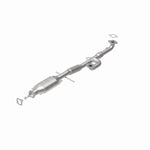 MagnaFlow 24395 hm grade direct-fit catalytic converter, rear view of the turntable spin