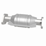 MagnaFlow 457011 carb direct-fit catalytic converter, side view of the turntable spin
